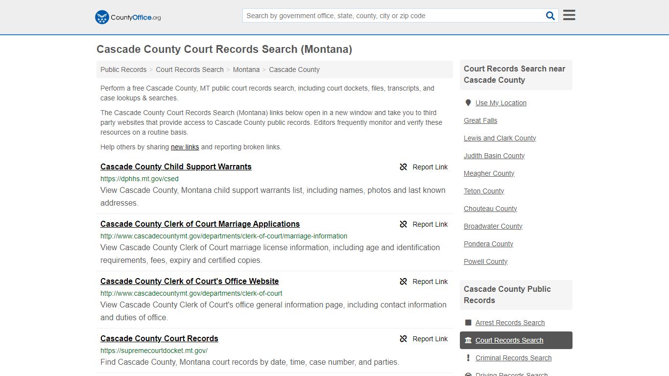 Cascade County Court Records Search (Montana) - County Office