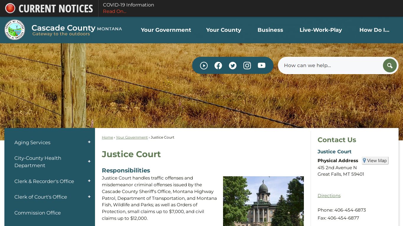 Justice Court | Cascade County, MT