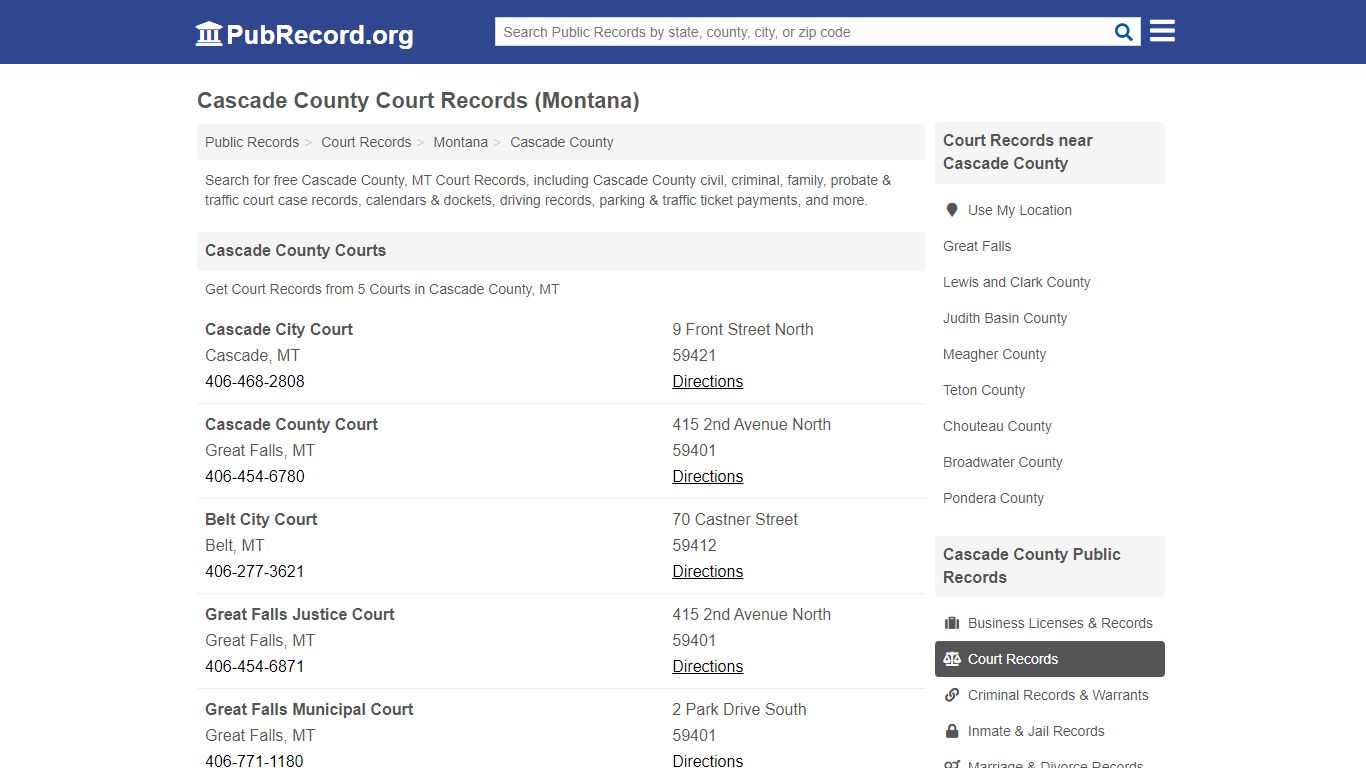 Free Cascade County Court Records (Montana Court Records) - PubRecord.org